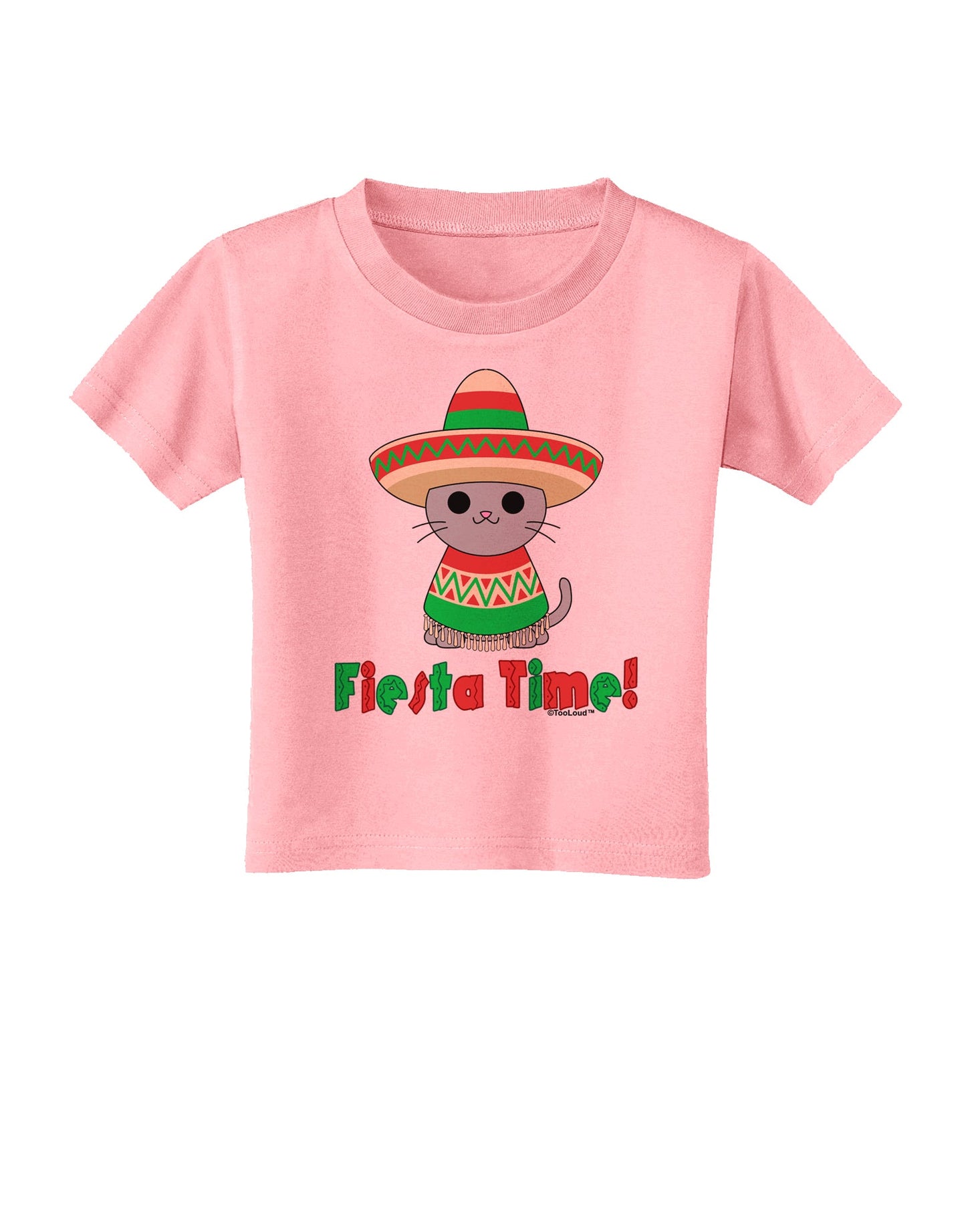 Fiesta Time - Cute Sombrero Cat Toddler T-Shirt by TooLoud-Toddler T-Shirt-TooLoud-Candy-Pink-2T-Davson Sales