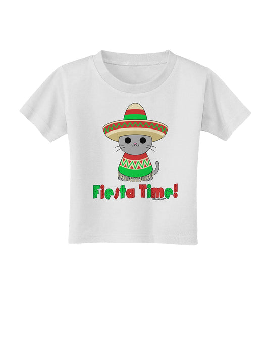 Fiesta Time - Cute Sombrero Cat Toddler T-Shirt by TooLoud-Toddler T-Shirt-TooLoud-White-2T-Davson Sales