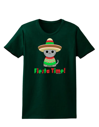 Fiesta Time - Cute Sombrero Cat Womens Dark T-Shirt by TooLoud-Womens T-Shirt-TooLoud-Forest-Green-Small-Davson Sales