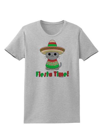 Fiesta Time - Cute Sombrero Cat Womens T-Shirt by TooLoud-Womens T-Shirt-TooLoud-AshGray-X-Small-Davson Sales