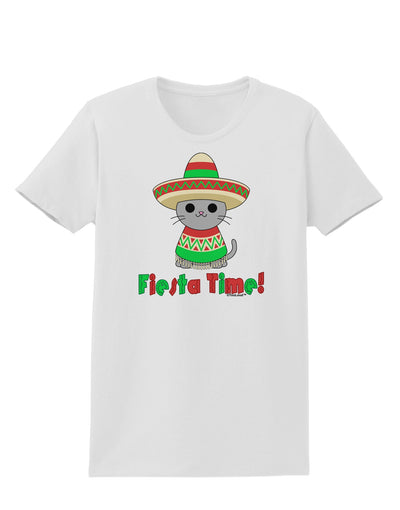 Fiesta Time - Cute Sombrero Cat Womens T-Shirt by TooLoud-Womens T-Shirt-TooLoud-White-X-Small-Davson Sales