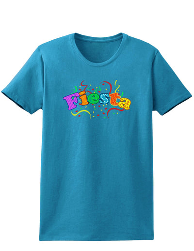 Fiesta! Womens Dark T-Shirt-TooLoud-Turquoise-X-Small-Davson Sales