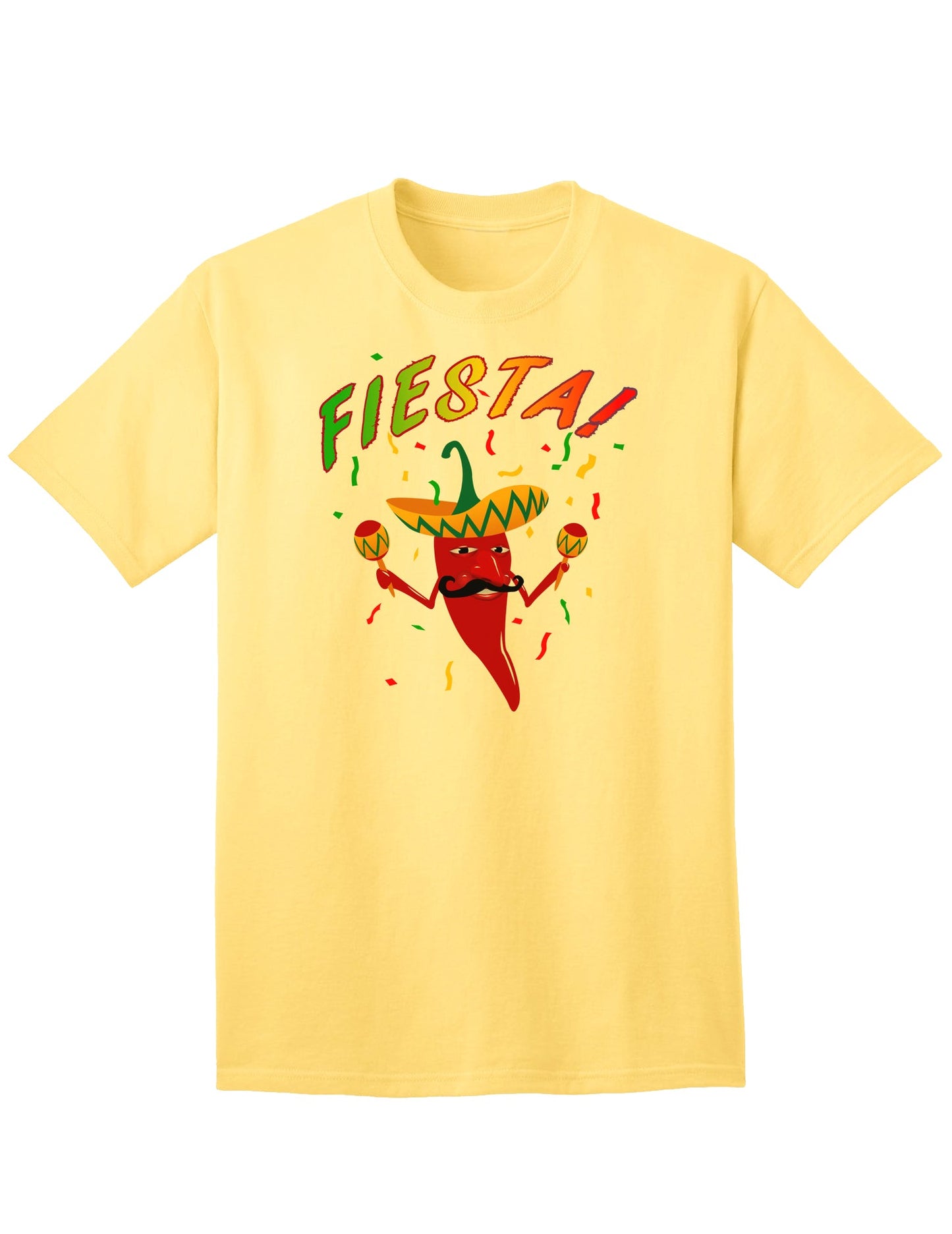 Fiesta-themed Adult T-Shirt featuring Chili Pepper Design-Mens T-shirts-TooLoud-Yellow-Small-Davson Sales