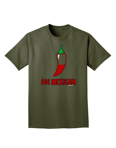 Fifty Percent Mexican Adult Dark T-Shirt-Mens T-Shirt-TooLoud-Military-Green-Small-Davson Sales