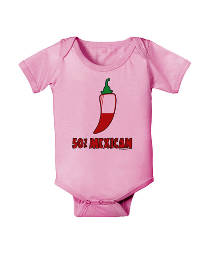 Fifty Percent Mexican Baby Romper Bodysuit-Baby Romper-TooLoud-Light-Pink-06-Months-Davson Sales