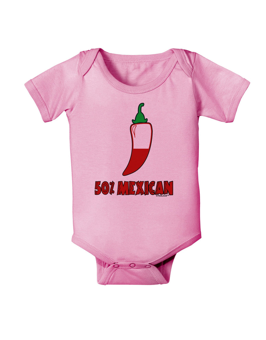 Fifty Percent Mexican Baby Romper Bodysuit-Baby Romper-TooLoud-White-06-Months-Davson Sales