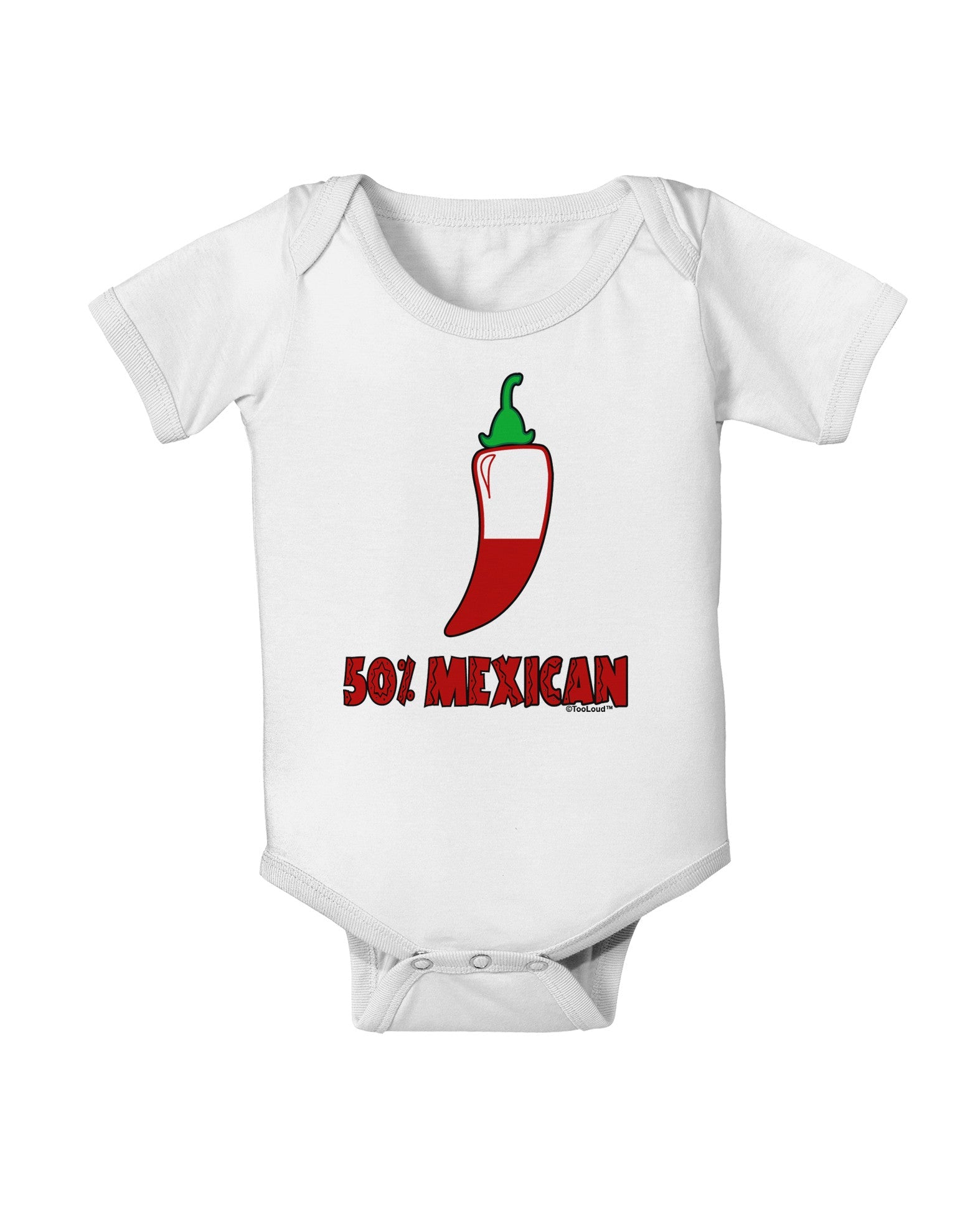 Fifty Percent Mexican Baby Romper Bodysuit-Baby Romper-TooLoud-White-06-Months-Davson Sales