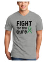 Fight for the Cure - Light Green Ribbon Celiac Disease Adult V-Neck T-shirt-Mens V-Neck T-Shirt-TooLoud-HeatherGray-Small-Davson Sales