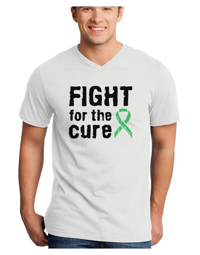 Fight for the Cure - Light Green Ribbon Celiac Disease Adult V-Neck T-shirt-Mens V-Neck T-Shirt-TooLoud-White-Small-Davson Sales