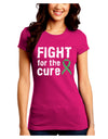 Fight for the Cure - Light Green Ribbon Celiac Disease Juniors Crew Dark T-Shirt-T-Shirts Juniors Tops-TooLoud-Hot-Pink-Juniors Fitted Small-Davson Sales