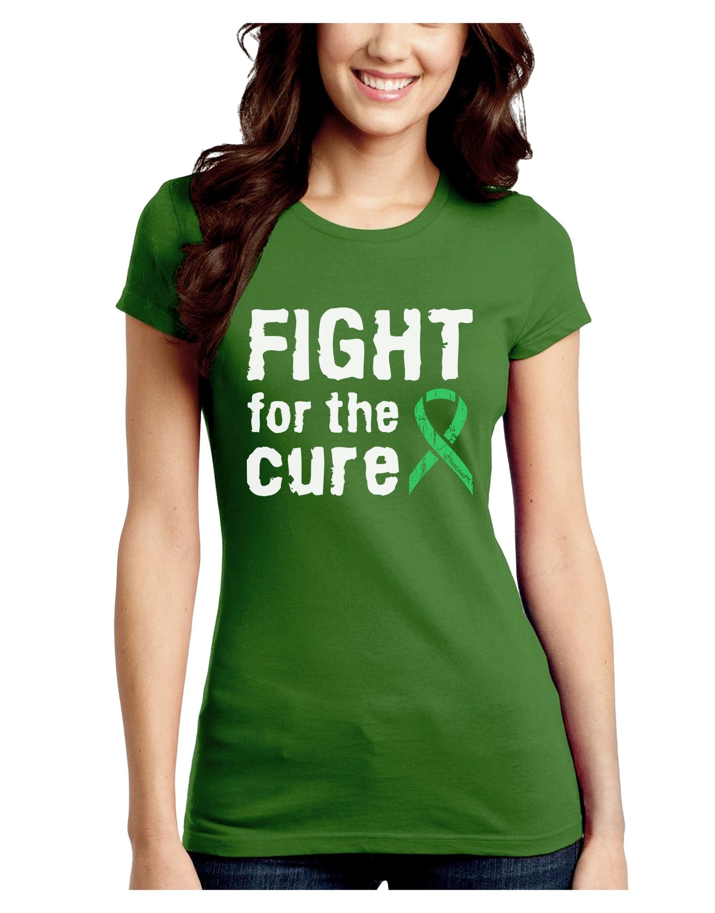 Fight for the Cure - Light Green Ribbon Celiac Disease Juniors Crew Dark T-Shirt-T-Shirts Juniors Tops-TooLoud-Kiwi-Green-Juniors Fitted Small-Davson Sales