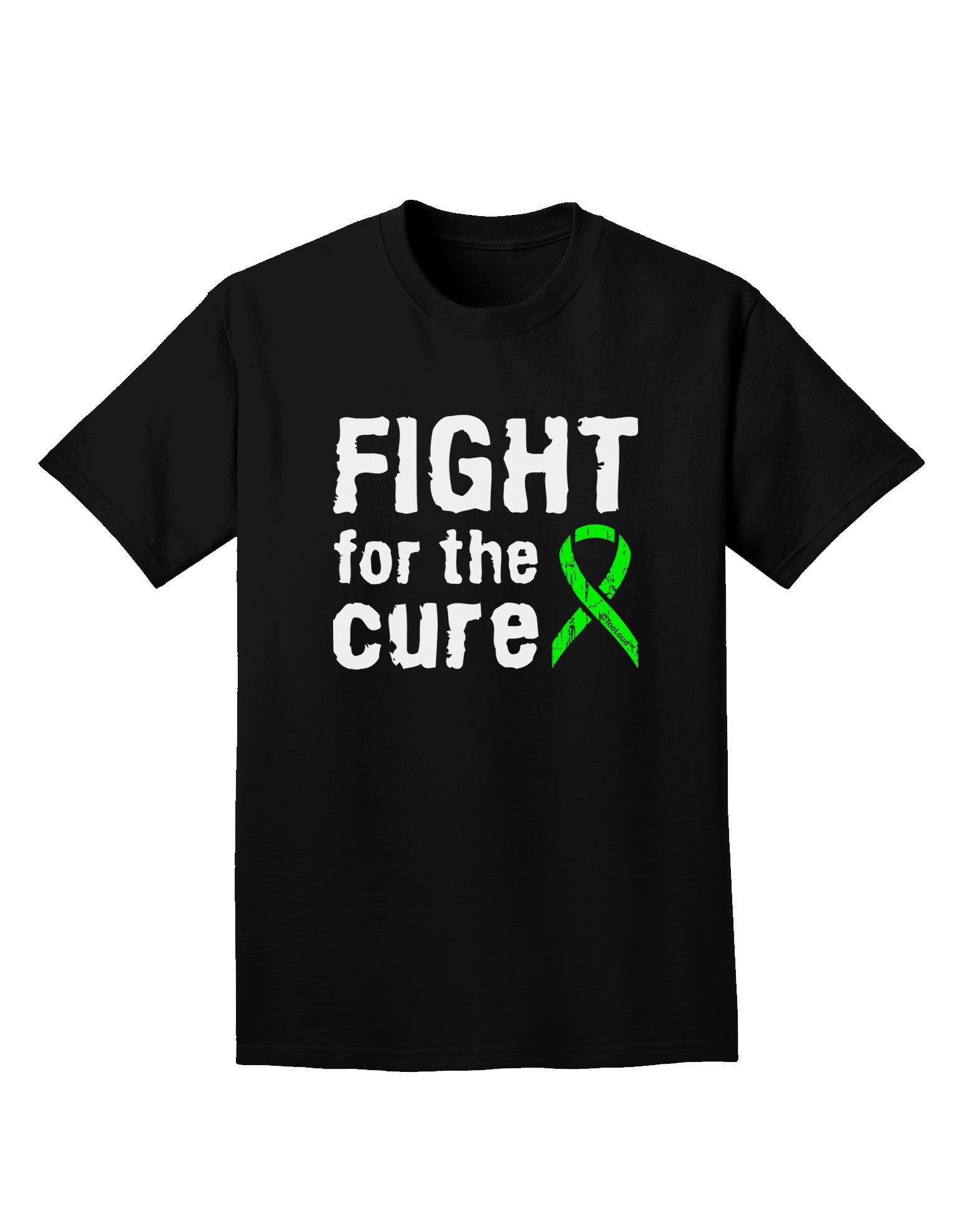 Fight for the Cure - Lime Green Ribbon Lyme Disease Adult Dark T-Shirt-Mens T-Shirt-TooLoud-Black-Small-Davson Sales