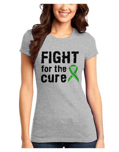 Fight for the Cure - Lime Green Ribbon Lyme Disease Juniors T-Shirt-Womens Juniors T-Shirt-TooLoud-Ash-Gray-Juniors Fitted X-Small-Davson Sales