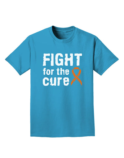 Fight for the Cure - Orange Ribbon Leukemia Adult Dark T-Shirt-Mens T-Shirt-TooLoud-Turquoise-Small-Davson Sales