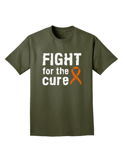 Fight for the Cure - Orange Ribbon Leukemia Adult Dark T-Shirt-Mens T-Shirt-TooLoud-Military-Green-Small-Davson Sales