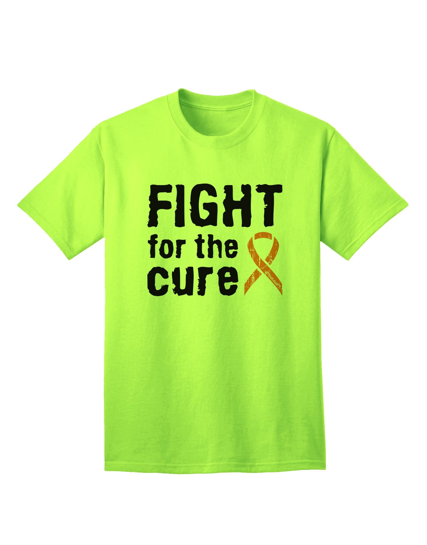 Fight for the Cure - Orange Ribbon Leukemia Adult T-Shirt-Mens T-Shirt-TooLoud-Neon-Green-Small-Davson Sales