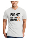 Fight for the Cure - Orange Ribbon Leukemia Adult V-Neck T-shirt-Mens V-Neck T-Shirt-TooLoud-White-Small-Davson Sales