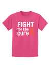 Fight for the Cure - Orange Ribbon Leukemia Childrens Dark T-Shirt-Childrens T-Shirt-TooLoud-Sangria-X-Small-Davson Sales