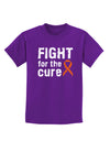 Fight for the Cure - Orange Ribbon Leukemia Childrens Dark T-Shirt-Childrens T-Shirt-TooLoud-Purple-X-Small-Davson Sales