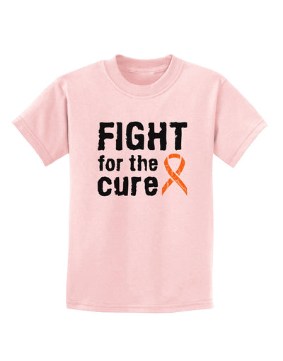 Fight for the Cure - Orange Ribbon Leukemia Childrens T-Shirt-Childrens T-Shirt-TooLoud-PalePink-X-Small-Davson Sales