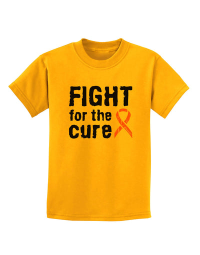 Fight for the Cure - Orange Ribbon Leukemia Childrens T-Shirt-Childrens T-Shirt-TooLoud-Gold-X-Small-Davson Sales