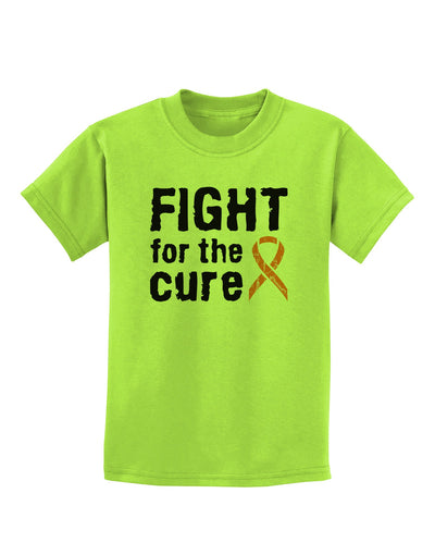 Fight for the Cure - Orange Ribbon Leukemia Childrens T-Shirt-Childrens T-Shirt-TooLoud-Lime-Green-X-Small-Davson Sales