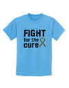 Fight for the Cure - Orange Ribbon Leukemia Childrens T-Shirt-Childrens T-Shirt-TooLoud-Aquatic-Blue-X-Small-Davson Sales