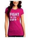 Fight for the Cure - Orange Ribbon Leukemia Juniors Crew Dark T-Shirt-T-Shirts Juniors Tops-TooLoud-Hot-Pink-Juniors Fitted Small-Davson Sales