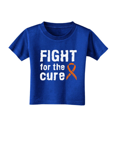 Fight for the Cure - Orange Ribbon Leukemia Toddler T-Shirt Dark-Toddler T-Shirt-TooLoud-Royal-Blue-2T-Davson Sales