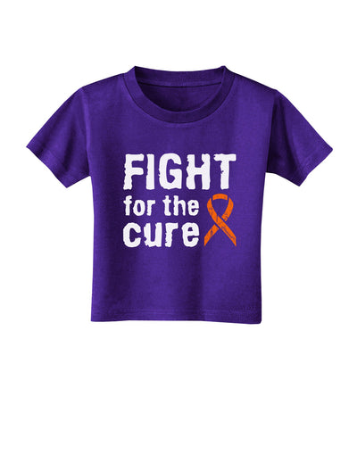 Fight for the Cure - Orange Ribbon Leukemia Toddler T-Shirt Dark-Toddler T-Shirt-TooLoud-Purple-2T-Davson Sales