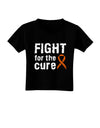 Fight for the Cure - Orange Ribbon Leukemia Toddler T-Shirt Dark-Toddler T-Shirt-TooLoud-Black-2T-Davson Sales