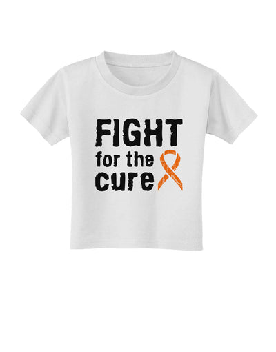 Fight for the Cure - Orange Ribbon Leukemia Toddler T-Shirt-Toddler T-Shirt-TooLoud-White-2T-Davson Sales