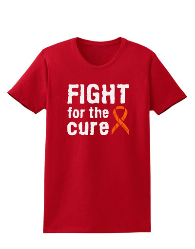 Fight for the Cure - Orange Ribbon Leukemia Womens Dark T-Shirt-TooLoud-Red-X-Small-Davson Sales