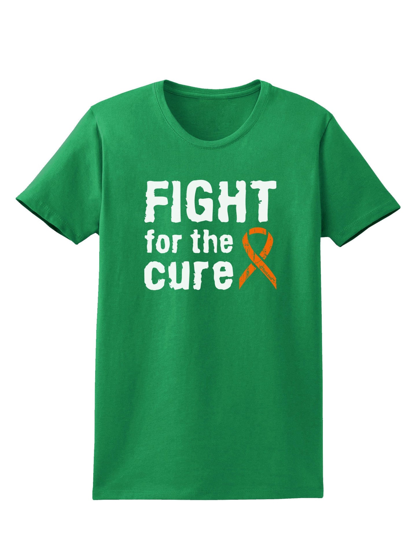 Fight for the Cure - Orange Ribbon Leukemia Womens Dark T-Shirt-TooLoud-Kelly-Green-X-Small-Davson Sales