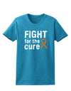 Fight for the Cure - Orange Ribbon Leukemia Womens Dark T-Shirt-TooLoud-Turquoise-X-Small-Davson Sales