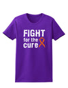 Fight for the Cure - Orange Ribbon Leukemia Womens Dark T-Shirt-TooLoud-Purple-X-Small-Davson Sales