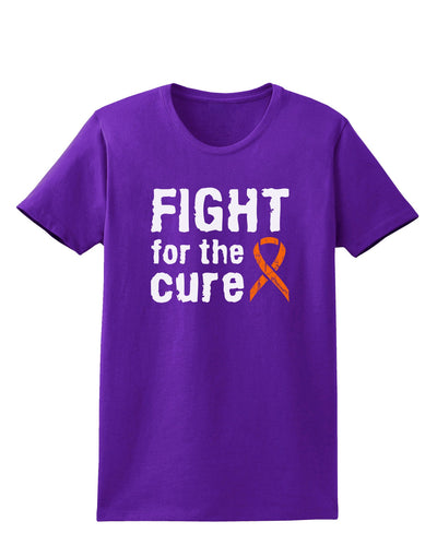 Fight for the Cure - Orange Ribbon Leukemia Womens Dark T-Shirt-TooLoud-Purple-X-Small-Davson Sales