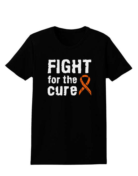 Fight for the Cure - Orange Ribbon Leukemia Womens Dark T-Shirt-TooLoud-Black-X-Small-Davson Sales