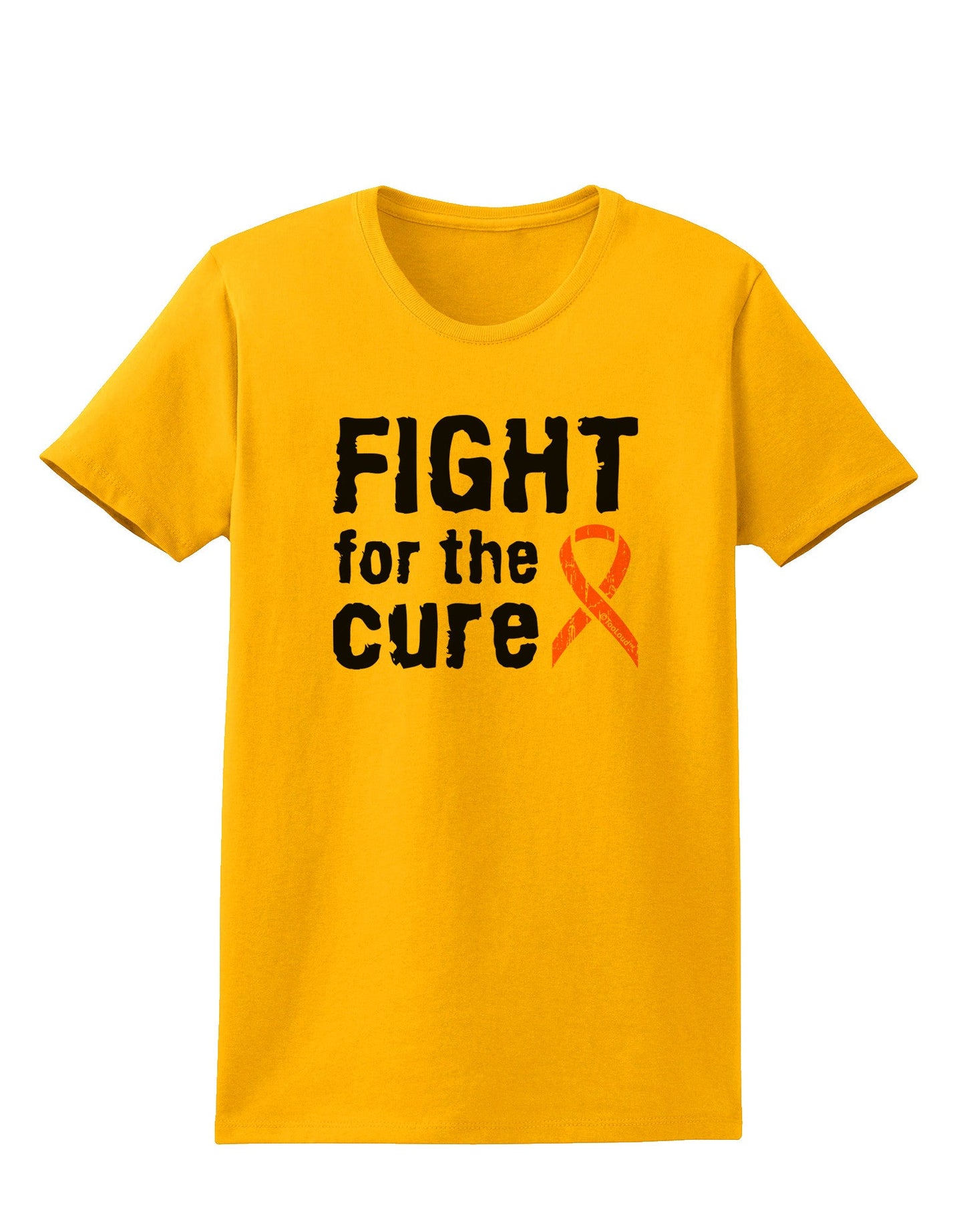 Fight for the Cure - Orange Ribbon Leukemia Womens T-Shirt-Womens T-Shirt-TooLoud-Gold-X-Small-Davson Sales