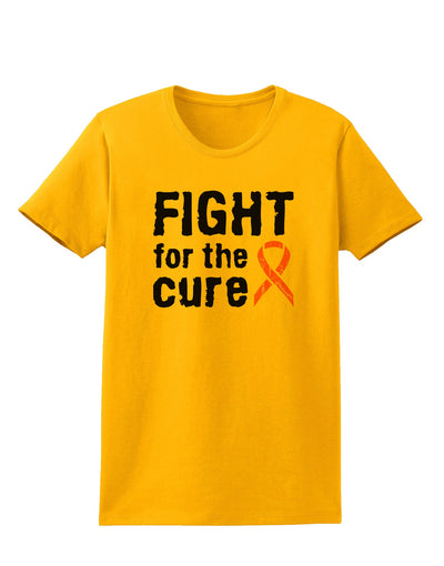 Fight for the Cure - Orange Ribbon Leukemia Womens T-Shirt-Womens T-Shirt-TooLoud-Gold-X-Small-Davson Sales