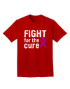 Fight for the Cure - Purple Ribbon Alzheimers Disease Adult Dark T-Shirt-Mens T-Shirt-TooLoud-Red-Small-Davson Sales