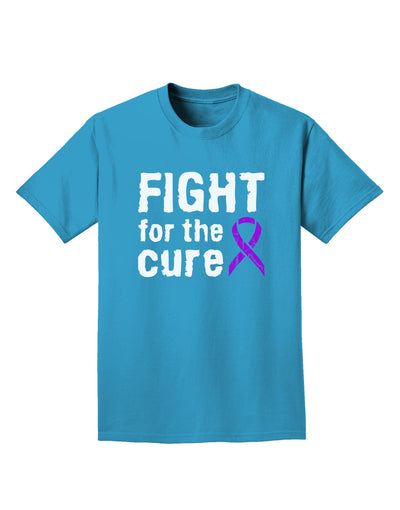 Fight for the Cure - Purple Ribbon Alzheimers Disease Adult Dark T-Shirt-Mens T-Shirt-TooLoud-Turquoise-Small-Davson Sales