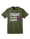 Fight for the Cure - Purple Ribbon Alzheimers Disease Adult Dark T-Shirt-Mens T-Shirt-TooLoud-Military-Green-Small-Davson Sales