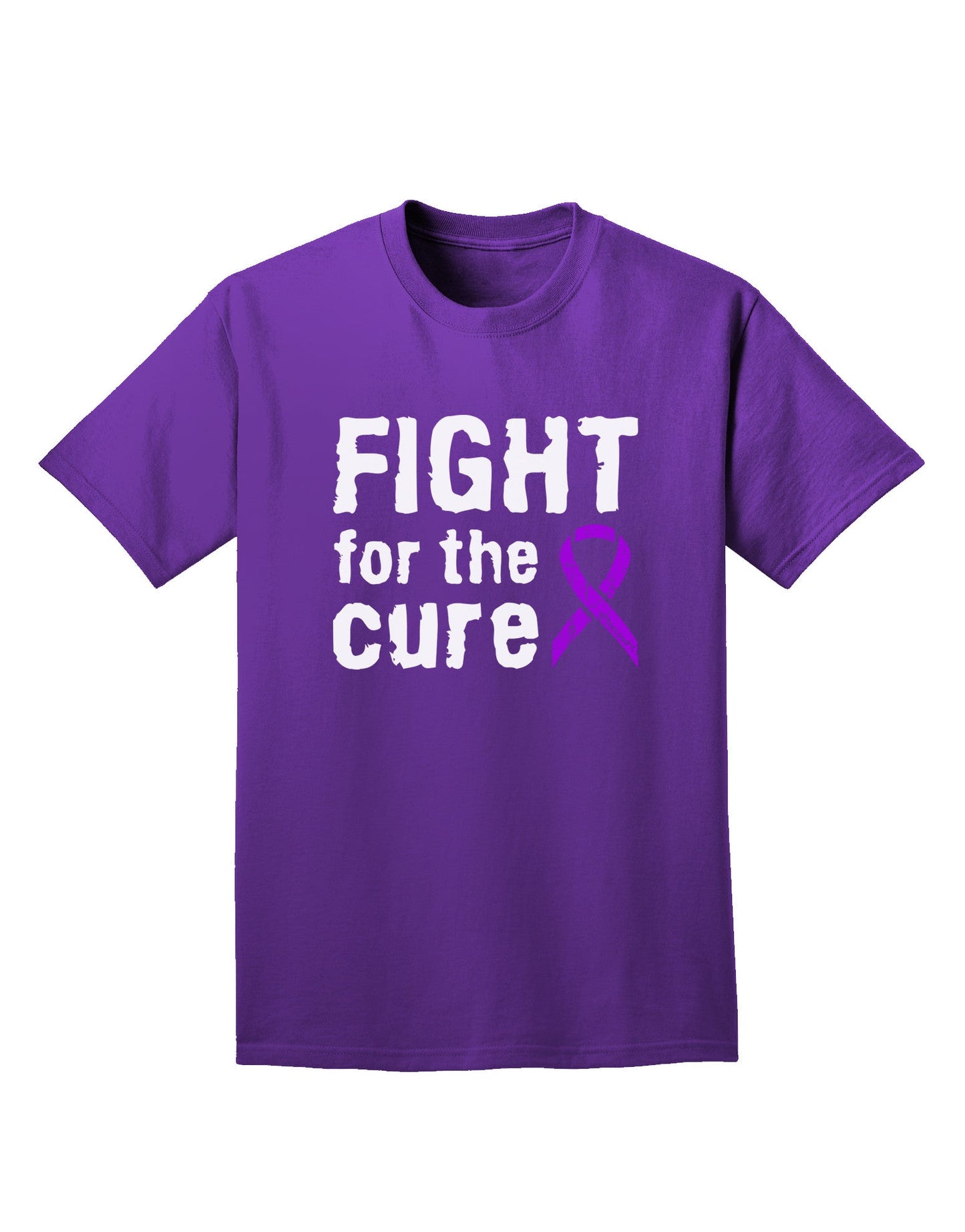 Fight for the Cure - Purple Ribbon Alzheimers Disease Adult Dark T-Shirt-Mens T-Shirt-TooLoud-Purple-Small-Davson Sales
