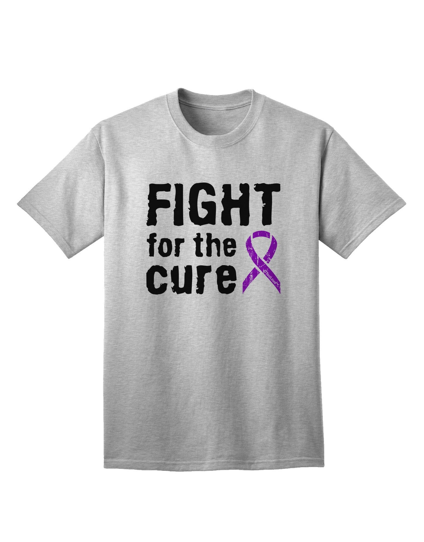 Fight for the Cure - Purple Ribbon Alzheimers Disease Adult T-Shirt-Mens T-Shirt-TooLoud-AshGray-Small-Davson Sales