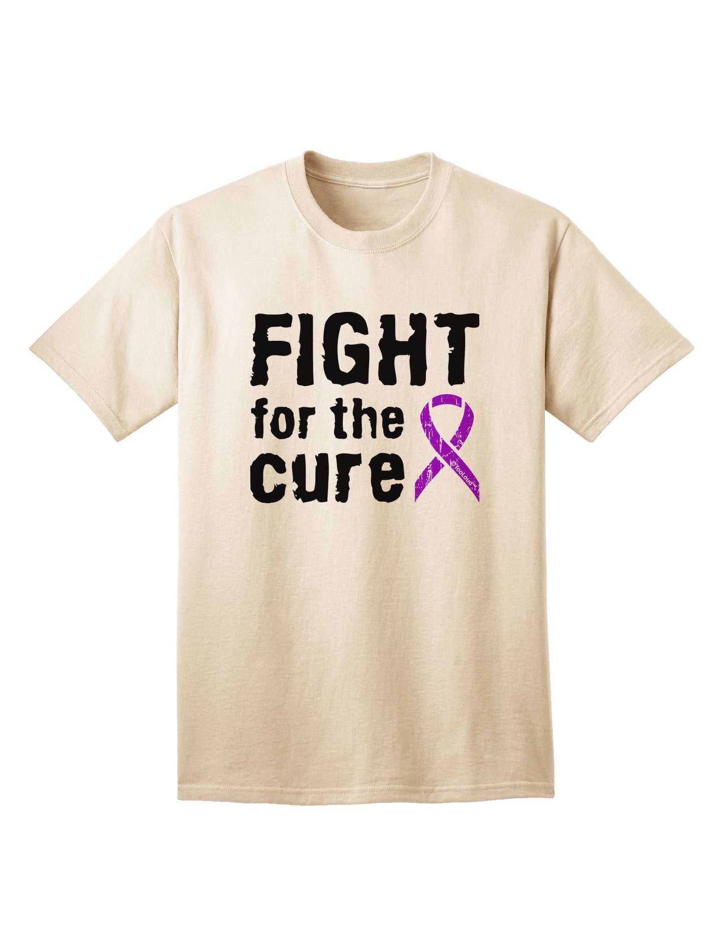 Fight for the Cure - Purple Ribbon Alzheimers Disease Adult T-Shirt-Mens T-Shirt-TooLoud-Natural-Small-Davson Sales