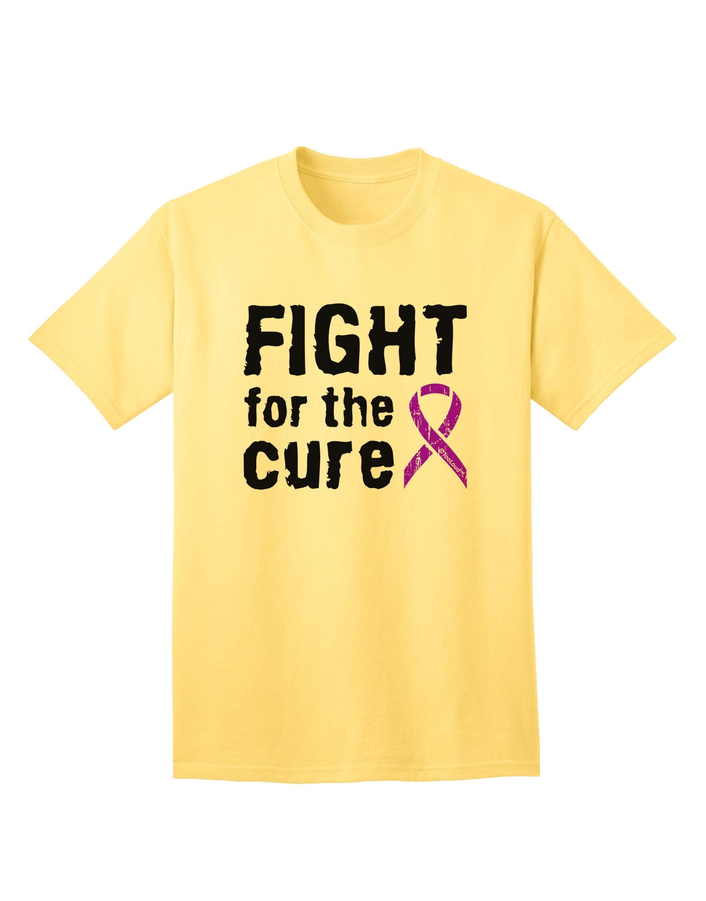 Fight for the Cure - Purple Ribbon Alzheimers Disease Adult T-Shirt-Mens T-Shirt-TooLoud-Yellow-Small-Davson Sales