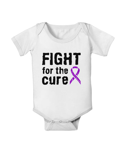 Fight for the Cure - Purple Ribbon Alzheimers Disease Baby Romper Bodysuit-Baby Romper-TooLoud-White-06-Months-Davson Sales