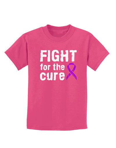 Fight for the Cure - Purple Ribbon Alzheimers Disease Childrens Dark T-Shirt-Childrens T-Shirt-TooLoud-Sangria-X-Small-Davson Sales