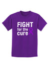 Fight for the Cure - Purple Ribbon Alzheimers Disease Childrens Dark T-Shirt-Childrens T-Shirt-TooLoud-Purple-X-Small-Davson Sales